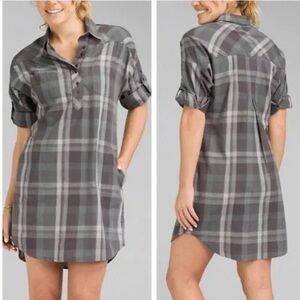 Prana women’s deryn shirt dress in gravel xs